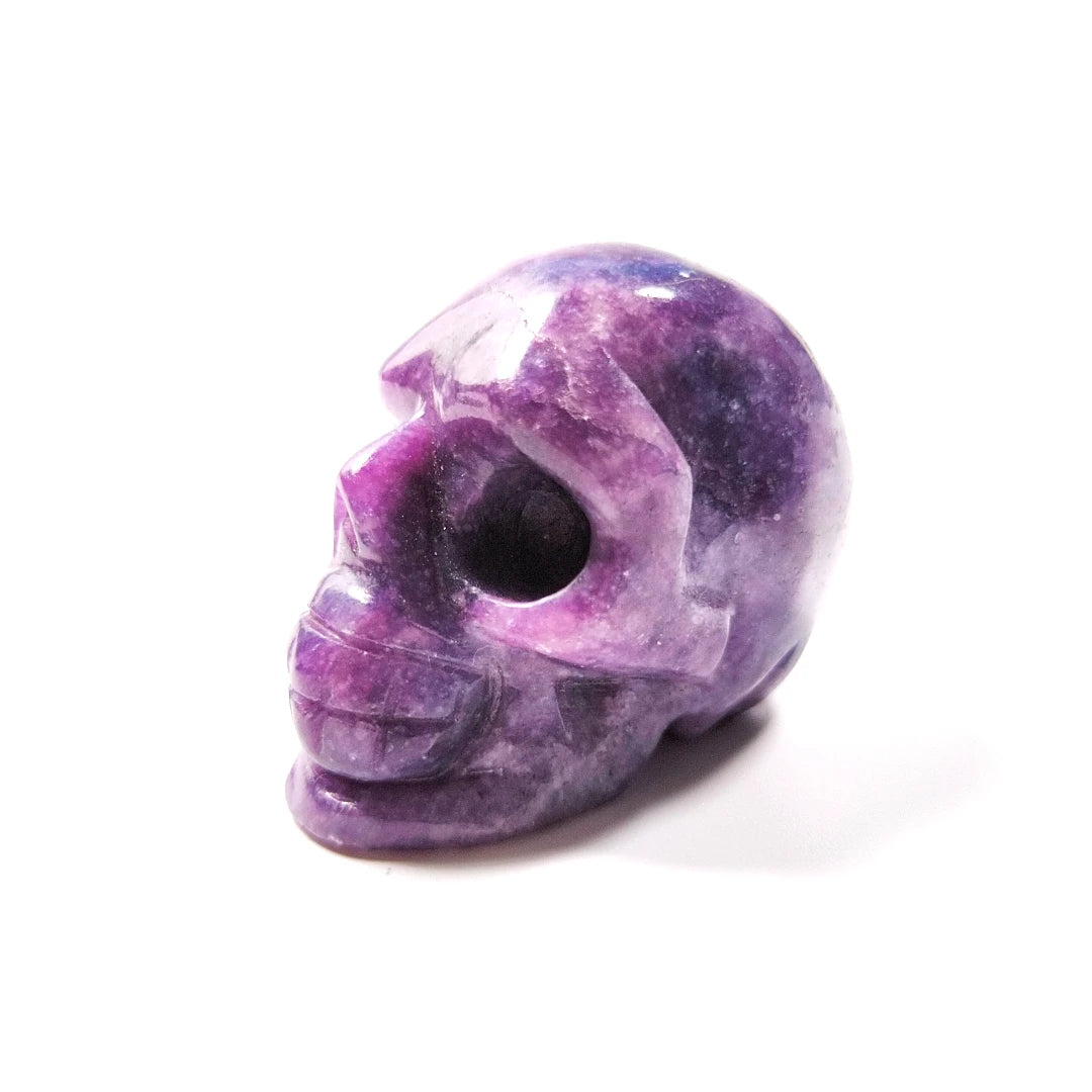 HY Amethyst Skulls 2 Inch Vivid Carved Natural Healing Crystal Skulls for Home Decor Crafts