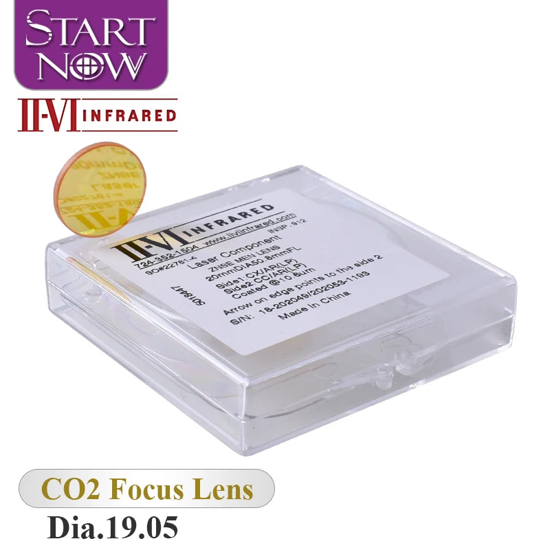 II-VI INFRARED CVD ZnSe Focus Lens CO2 Laser Cutting Machine Spare Parts Dia.19.05mm F38.1mm 50.8 63.5mm 76.2 Focusing Lens