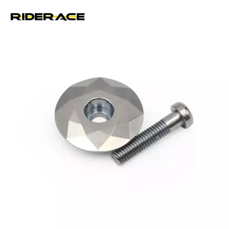 RIDERACE 1-1/8 Inch  Bicycle Aluminum Alloy Stem Headset Top Cap Cover With Screw for 28.6mm Fork Head Tube MTB Bike Headset Cap