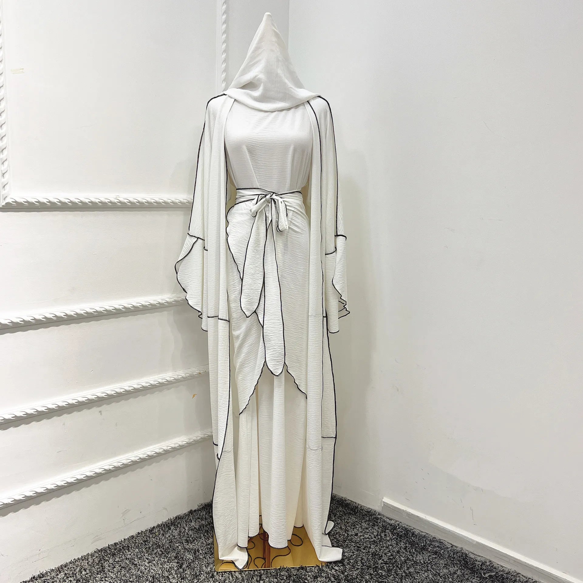 Yiwu Manufacturers Wholesale Three-piece Skirt Set With Fringed Jacket Muslim Women Dress Womens Dresses   Dress Abaya
