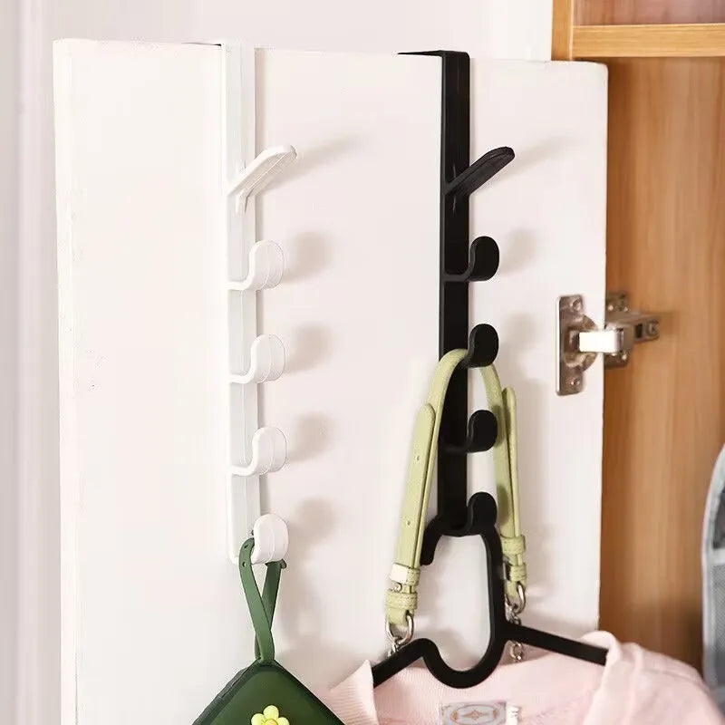 Plastic Home Storage Organization Hooks Rails Bedroom Door Clothes Hanging Handbag Towel Hook