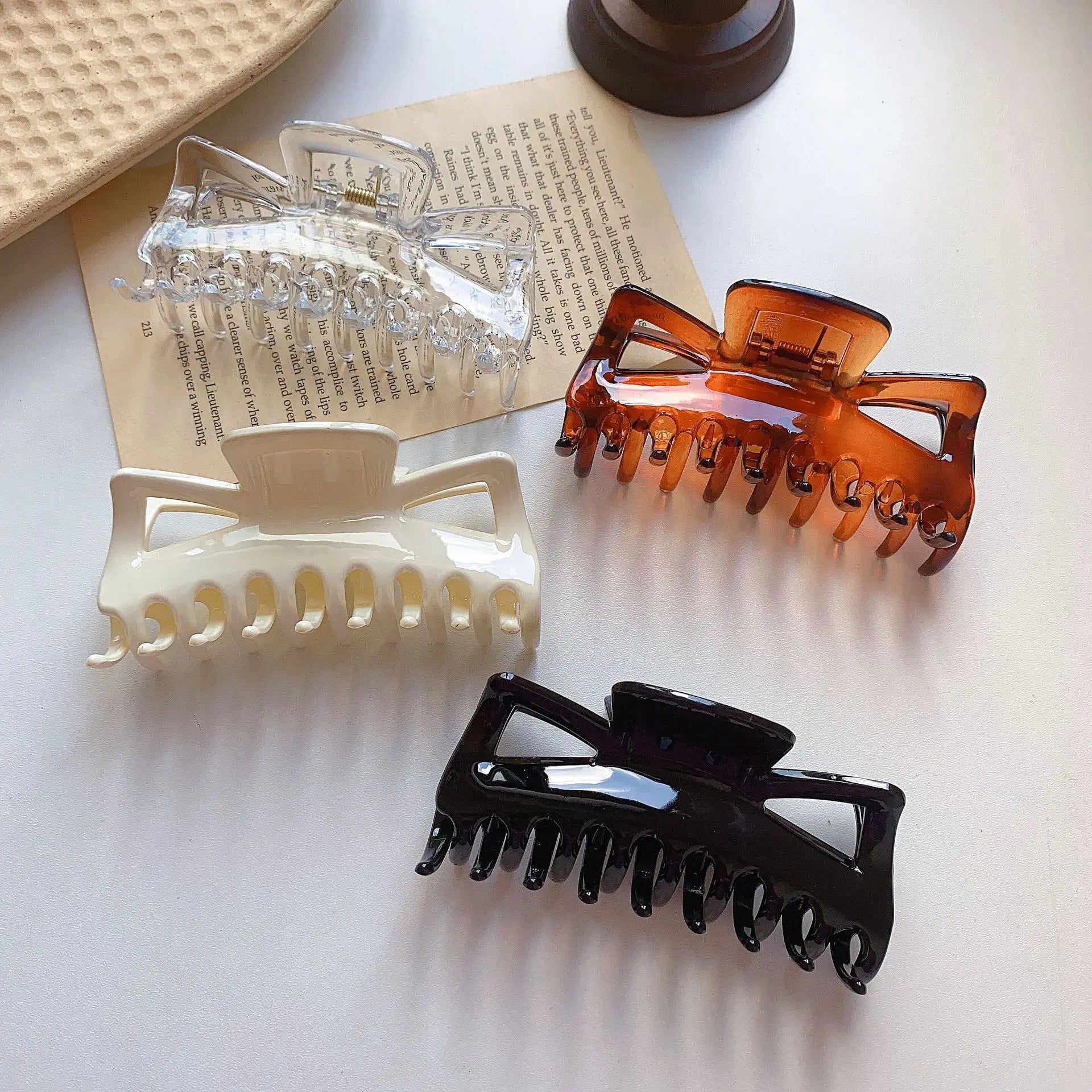 Korean Style 11cm  Ganchos Para El Cabello Hair Clips Fashion Bow Tie Jumbo Claw Clips for Thick Hair