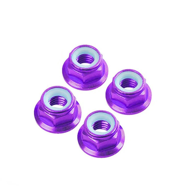 China Wholesale Hex Flange Nut OEM Colorful Anodized M7 M3 M4 Aluminum 6061 3mm Hex Flanged Nylon Lock Nut
