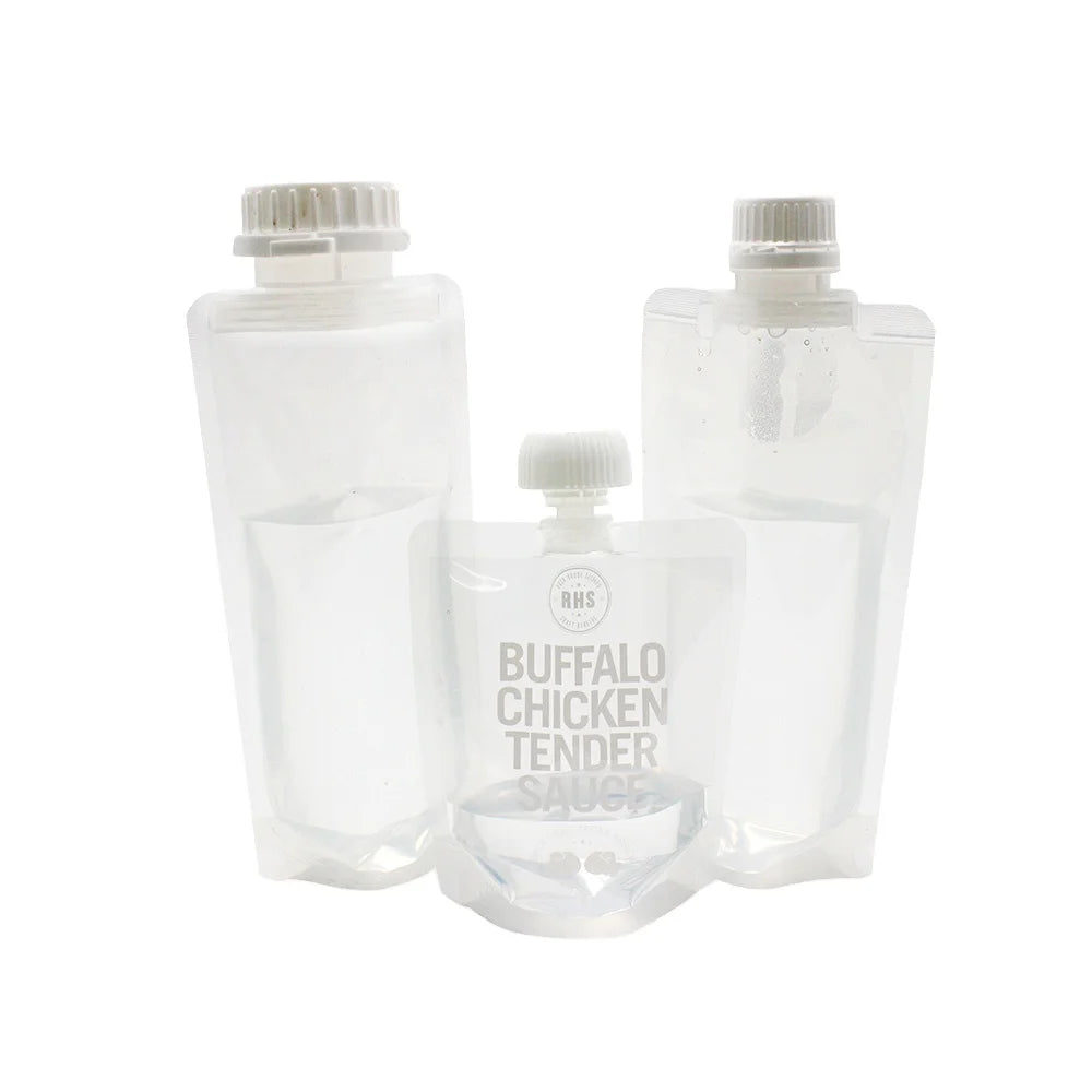 Custom Transparent Liquid Pouch Spout Bag Stand up Beverage Plastic Package Pouch with Spout