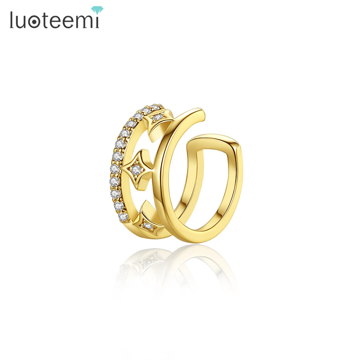 LUOTEEMI Cowgirl Fashion Jewellery Plated Woman Diamond Lady Earing Jewelry New Gold Hoop 18K Cartilage Earrings