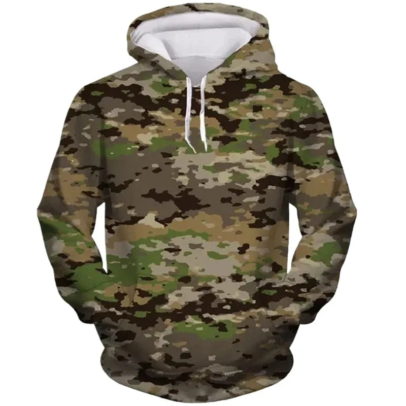Fitspi Camouflage Printed Hooded Outdoor Camo Hunting Camping Classic Hoodie Cosplay Casual 3d Sweatshirts