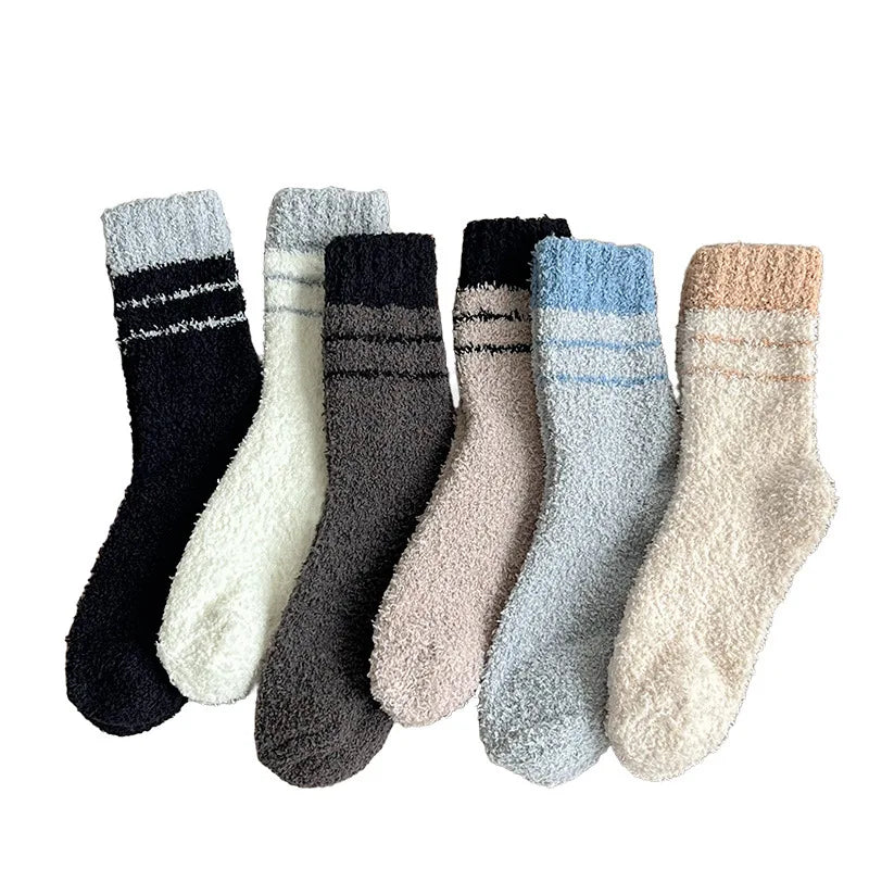 Winter Warm Fuzzy Fleece Fluffy Men Socks Designer Cozy Sleep Men's Socks