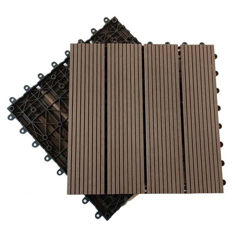 Outdoor Decoration Wood Alternative Floor Mould-proof WPC Interlocking Garden Landscaping & Decking Tiles