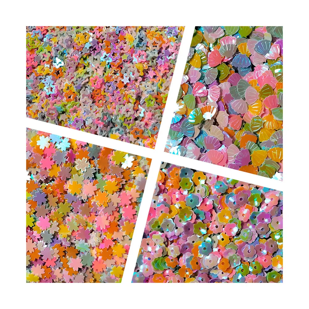Hot Sale New 3D Heart Star Shell Flower Glitter Sequins PVC Material Nail Art Decoration Paillettes Body DIY Craft Lentejuelas