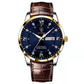 POEDAGAR 836 Luxury Business Man Wristwatch Waterproof Luminous Date Week Men Watch Quartz Clock Leather Men's Watches R