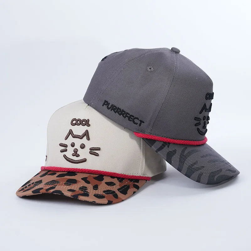 Printed Baseball Caps Custom logo Snapback Hats Structured Cap 5 Panel Curved Brim Baseball Cap with 3D Embroidery logo