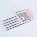 Five-Layered Stainless Steel Pants Hangers Space-Saving Metal Rack for Clothing for Wardrobe Closet Organizer