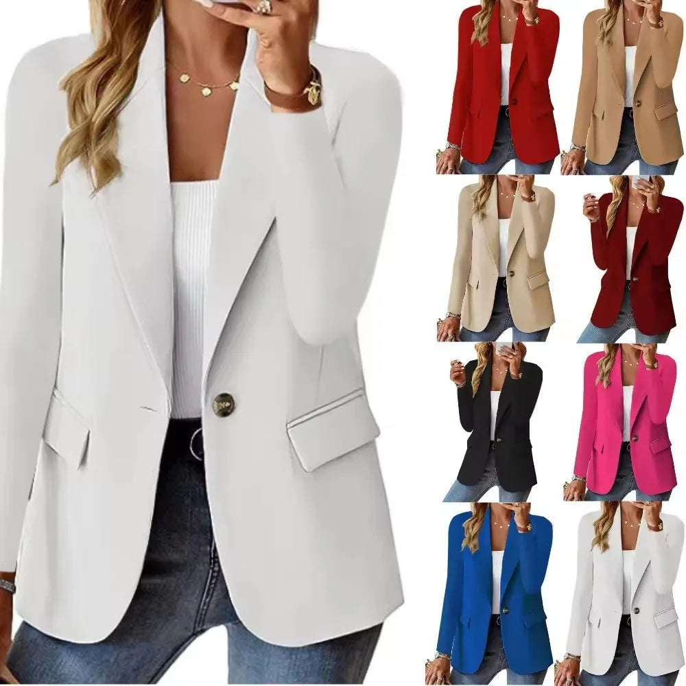 2024 Spring and Summer New Women's Casual Jacket Fashion Explosion Elegant Solid Color Slim Thin Office commuter Suit Jacket