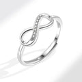 Anillo De Ansiedad Platinum Plated Women Adjustable Intertwined 8 Shape Ring Figure Infinity Sign Ring Cubic Zirconia Ring