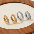 Classic Retro Round Micro Diamond Hoop Earrings Exquisite Stainless Steel Gold Plated Luxury Jewelry