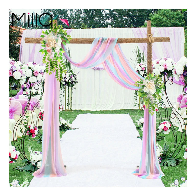 Outdoor Curtain Lawn Wedding Background Decoration Wedding Props Arch Curtain Pendant Decoration