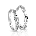 High Quality S925 Sterling Silver Luxury Adjustable Diamond Cz Wedding Engagement Rings Couple Rings Jewelry Set