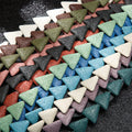 Triangle lava Stone Necklace Essential Oil Pendant lava Lamp Gemstone Loose Beads Colorful lava Stone for Jewelry Making