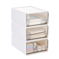 Elegant Plastic Desktop Organizer with Drawers Household Storage Makeup Stationery Solution for Living Room Cosmetic Storage Box