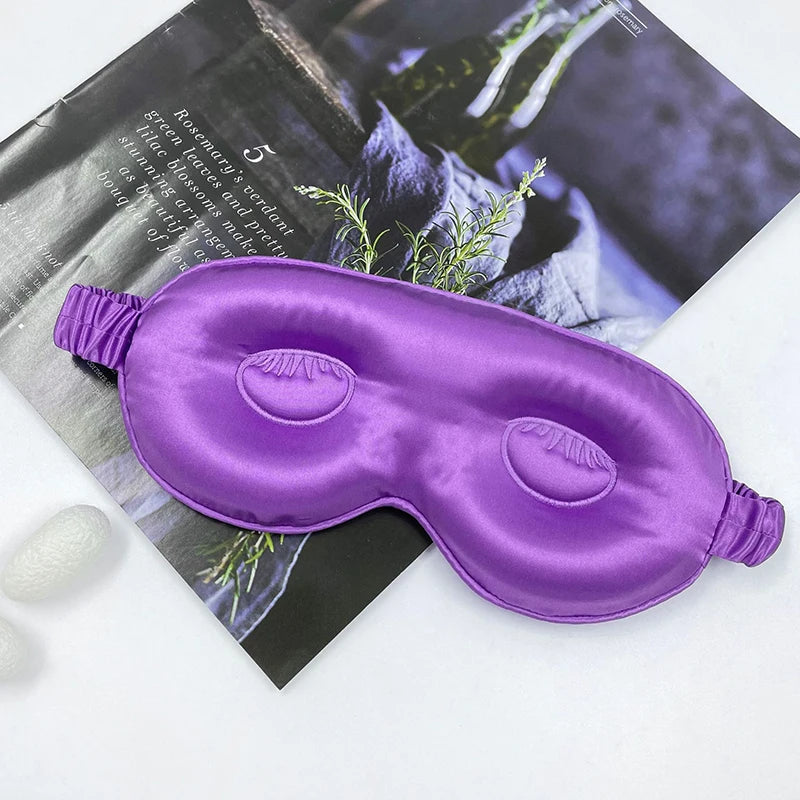 Custom Logo Label Elastic Dark Circles Silk Contour Sleep Mask Set 100% Mulberry 3D Memory Foam Eye Mask