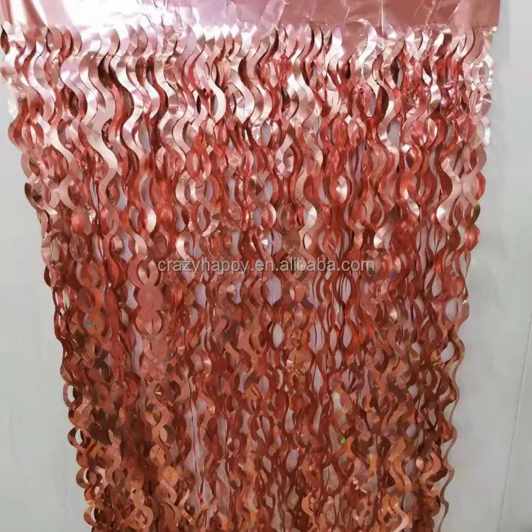 2022 Kids Party Shiny Black Gold Silver Tinsel Door Curtain Backdrop Metallic Foil for Christmas Easter Graduation Ramadan