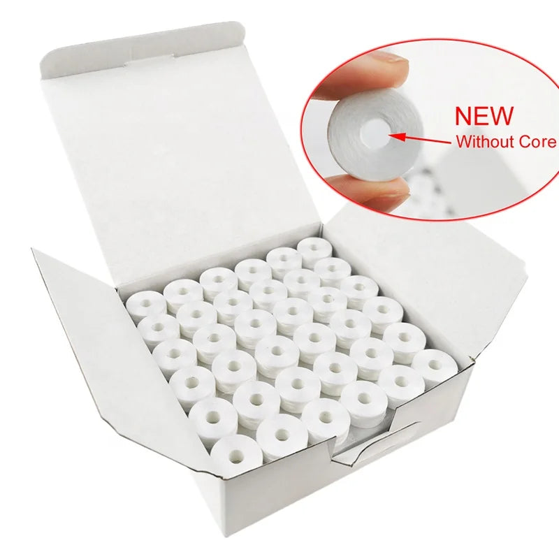 Factory Price 75D/2 L Type 100% Polyester Filament Embroidery Bottom Thread Side Less Pre Wound Bobbins