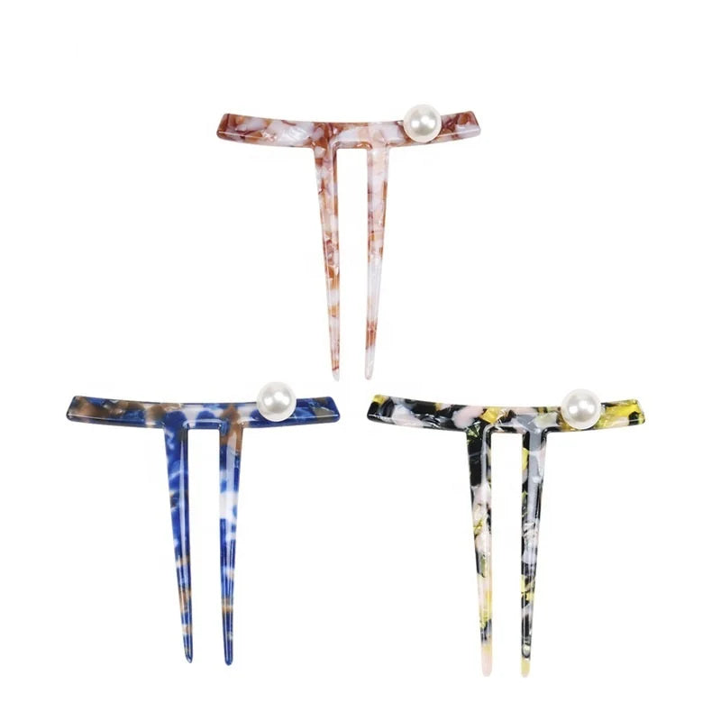 Geometric Shape Hair Clips Japan Style Pearl Inserd Hair Pin Non Slip Styling Clips Party Prom for Women and Girls