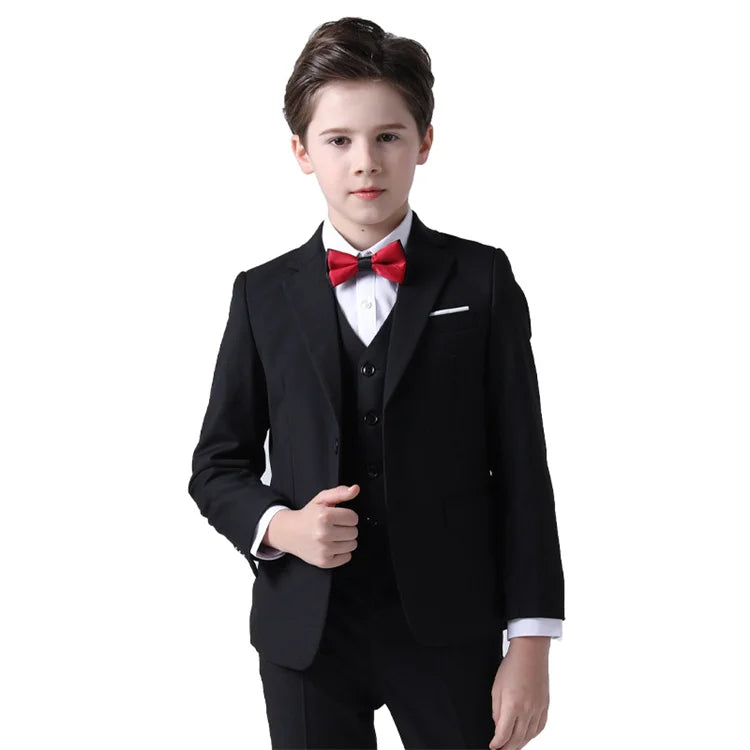 Spring Three-piece Children's Suit New Children's Suit Boy Suit Children's Dress Host Piano Performance Dress