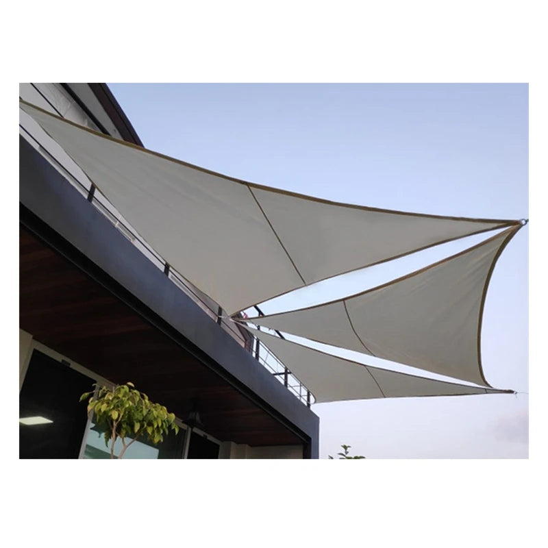 4x4x5.7m Triangle Sunshade Sails Outdoor Activities Awning Solar Sail Yard Swimming Pool Sun Canopy Patio Sunscreen Shading Sail