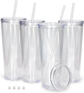 Fast Delivery 24oz Double Wall Fillable Acrylic Cup BPA Free Clear Pre-drilled Snow Globe Tumbler 25pcs/pack