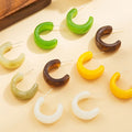 Wholesale Custom logo Cards Designer Women Girls Funky Cute Cool Fancy Crystal Acrylic Resin Cuff Stud Huggie Earrings