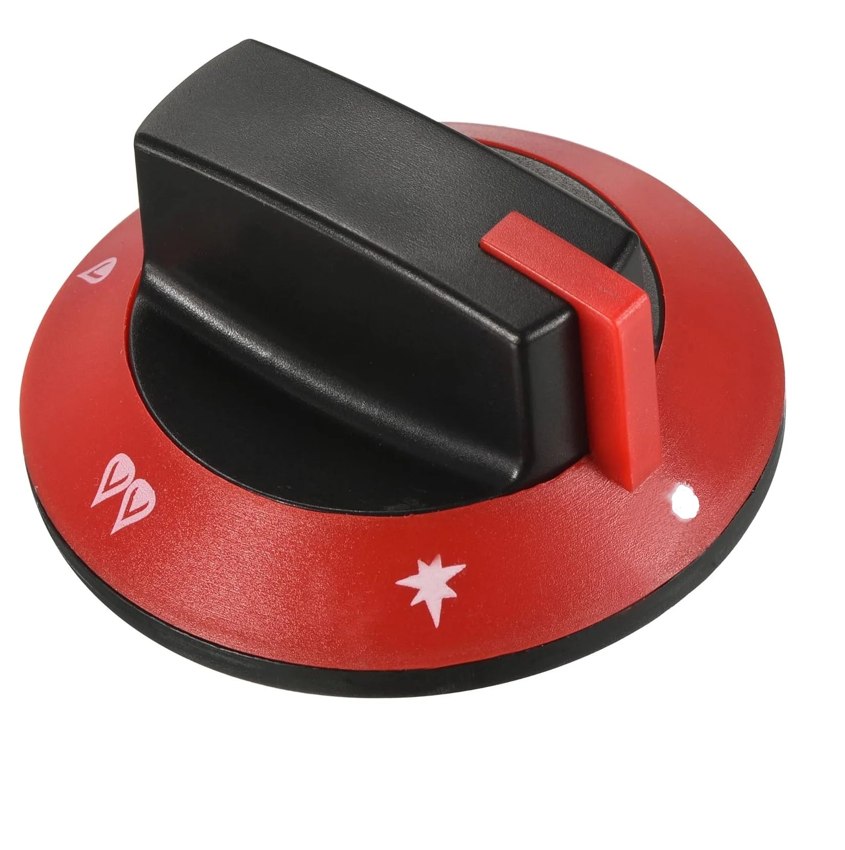 Hotel Gas Stove Accessories Red Oven Knob with Flame Logo Plastic Insert OD 8mm Oven Handle
