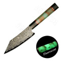 Big Rose Pattern 67 Layers Japanese Damascus Steel Kitchen Utility Knife with Fluorescent Handle