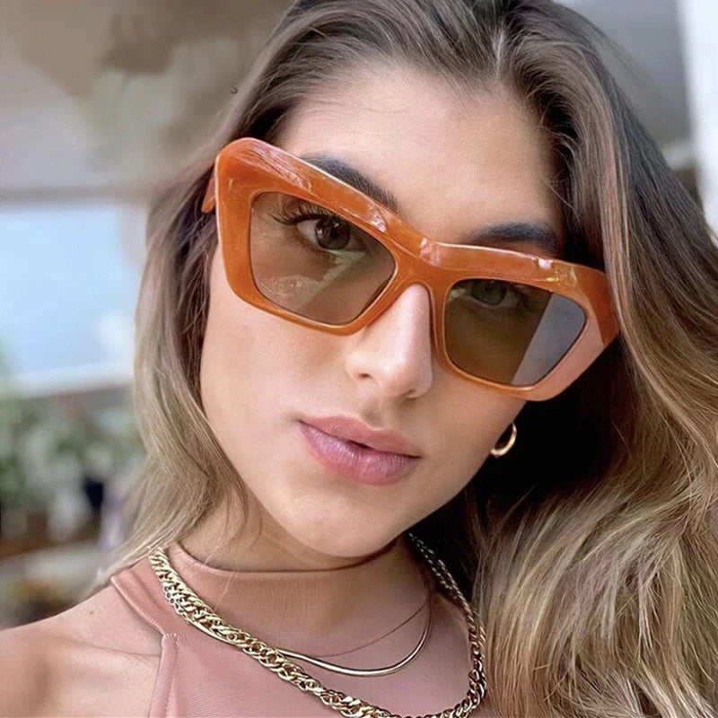 Fashion Glasses Men's Trendy Cat-eye Hip-hop Sunglasses Women's Outdoor Play UV protection Sunglasses