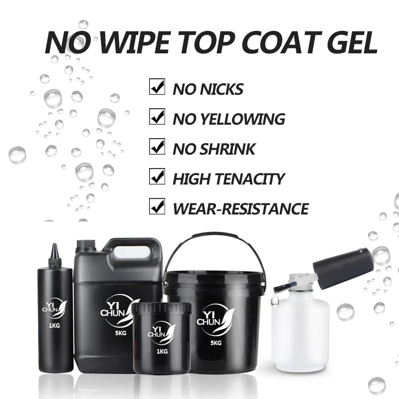 1 kg Fast Ship Private Label Good Toughness Super Shine Easy Soak off LED French Non-Wipe Top Coat UV Gel Nail Salon Supplies