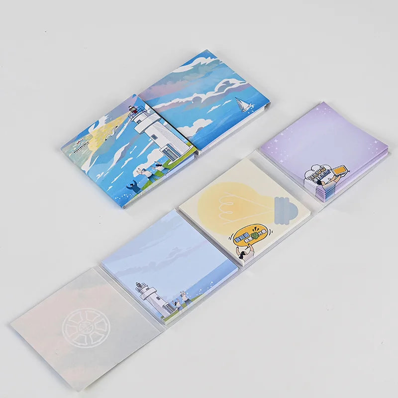 Customizable Portable Office Stationery Creative Cartoon Self-Adhesive Memo Pads with Magnetic Sticky Notes for School Use