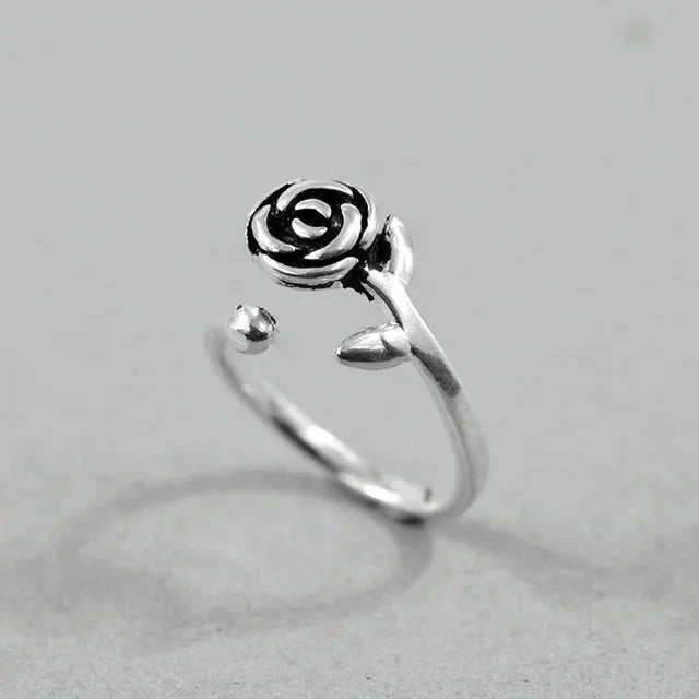 Factory Wholesale Retro Rings for Women Jewelry Fashion Open Adjustable Finger Flowers Copper  Ring