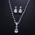 2022 New Arrival Wedding Jewelry Trendy Earring Necklace Exquisite Water Droplets Zircon Bridal Jewelry Set for Women