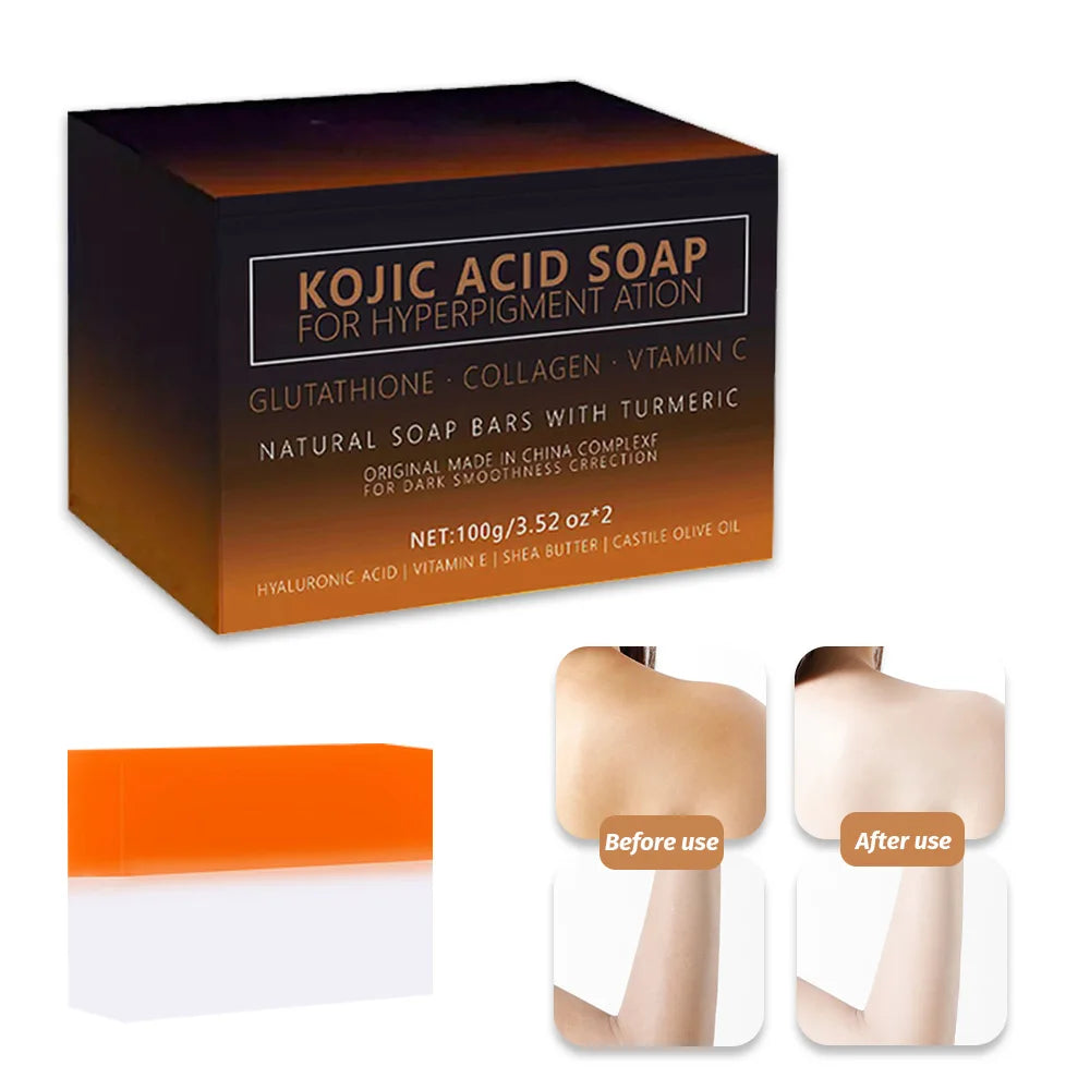 Best-Selling Handmade Natural Kojic Acid Soap Plant-Based Whitening Oil Control Refreshing Smoothing Turmeric Bar Soap