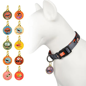 MIDEPET Personalized Stainless Steel Pet ID Tags Gold Tone with Animal Pattern Low MOQ Engraved Dog Pendant Rivet Decoration