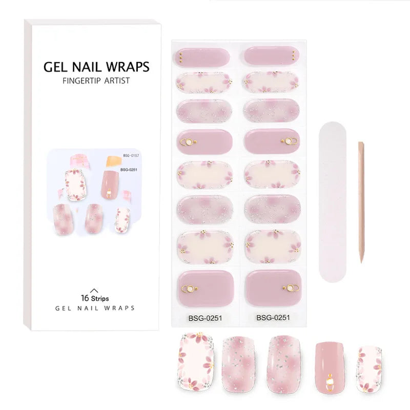 Semi Cured Home Diy Nail Daily Series Nail Sticker Cartoon Easy Operation Cute Uv Nail Sticker Customized Wholesale