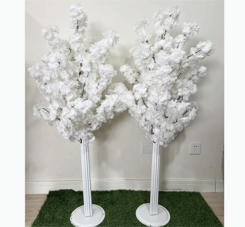 JCF082  Wholesale Artificial Cherry Blossom Tree Artificial Trees Cherry Blossom White  Wedding Decoration