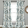 Wholesale Modern Devonia Plant Print Window Curtain Two Panel Set in White and Green Woven Room Darkening Technique