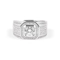 Hip Hop 6.5mm Round D VVS1 Moissnaite 925 Sterling Silver Rings Jewelry for Men