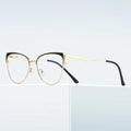 Women Cat Eyes Glasses Frames Fashion Anti Blue Light Cat Eye Glasses Trendy Metal Optical Glasses Frame Women Designer Eyeglass