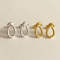 Fashion S925 Sterling Silver Knot Shape Stud Earrings for Women Jewelry