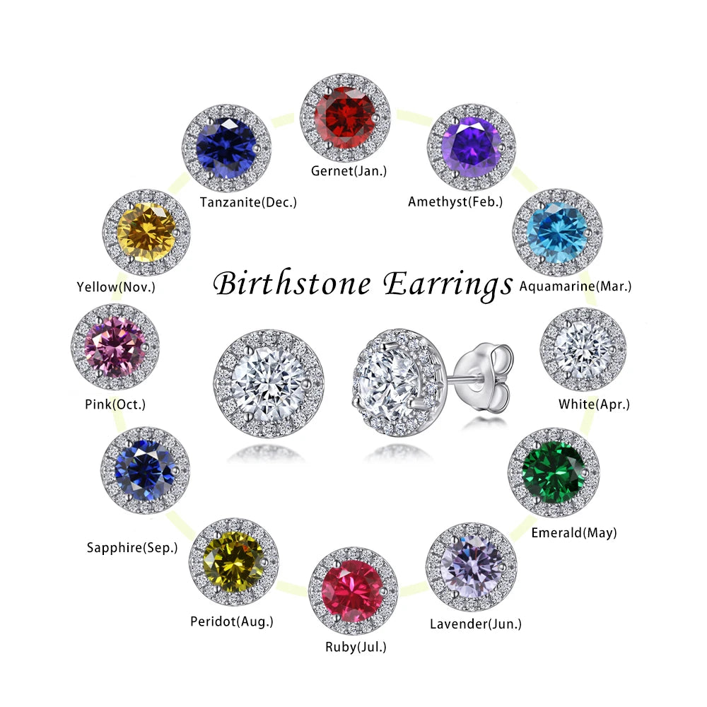 High-End Fine Jewelry 925 Silver Natural Ruby Sapphire Emerald Zircon Earrings Luxury Birthstone Collection