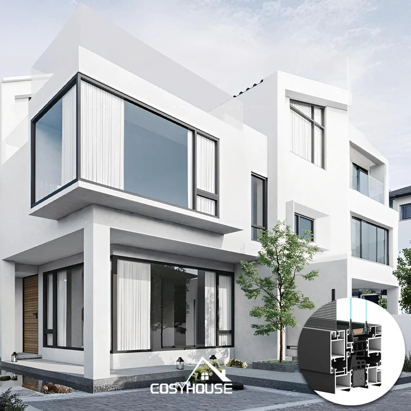 Foshan Custom NFRC AS2047 Aluminum Alloy Doors and windows Hurricane Impact Double Glazed Aluminium Doors and windows for House