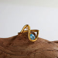 Aimgal Fine Jewelry S925 Silver Gemstone Ring Natural Topaz Stackable Gold Plating Open Instagram Popular Wedding Engagement