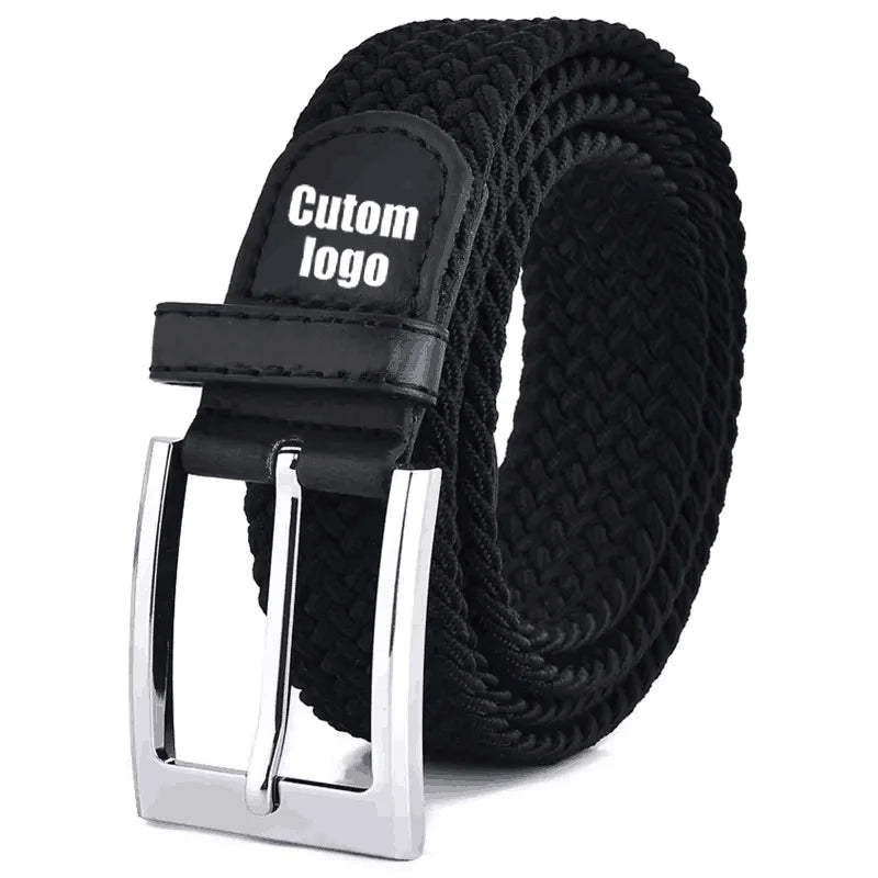 Custom Women Adjustable Canvas Waist Polyester Mens Baseball Golf Knitted Stretch Belts Woven Elastic Braided Belt